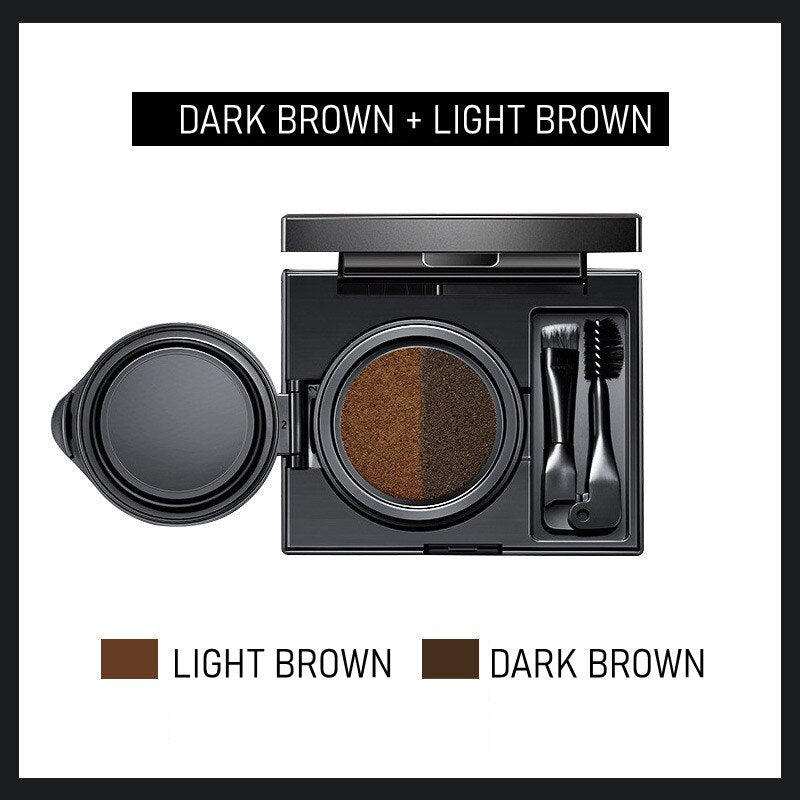 Two-Color Air Cushion Eyebrow Powder – Waterproof, Sweat-Proof Long-Lasting Brow Cream for Natural Definition and All-Day Hold